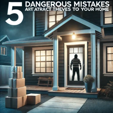 a portrait showing 5 dangerous mistakes that attract thieves to your home